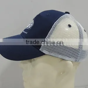 Navy and White Color Trucker Mesh Baseball Hat thumbnail-2