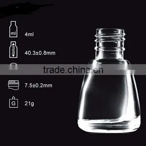 10ML Glass Clear Empty Nail Polish Oil Bottle With Cap Brush thumbnail-1