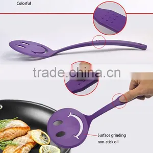 Different Colorful Cute Smile Face Shape Nylon Plastic Kitchen Utensil Sets thumbnail-2