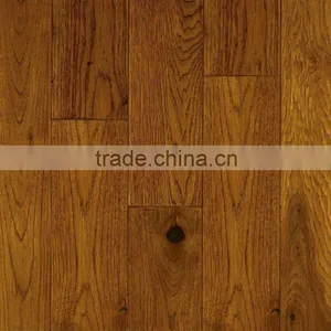 Hickory Brushed Limed UV Oiled Oak Engineered Wood Flooring Antique Handscraped Elm Engineered Wood Flooring thumbnail-5