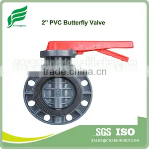 2" PVC Butterfly Valve With Red Handle thumbnail-2