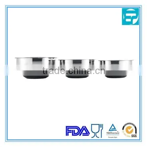 Stainless Steel Food Serving Bowl With Black Silicone Bottom thumbnail-1