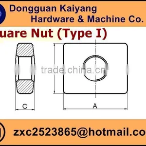 Square Nut Type I (Bicycle Fastener); Zinc Plated (Blue , White/bright , Yellow Zinc Finish ); M4, M8, M10. thumbnail-5