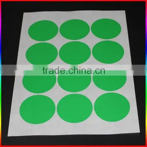 Red Self Adhesive Fluorescent Sticker in Round thumbnail-3