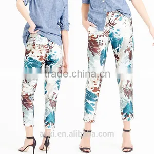 Fashion Design Elastic Waist Straight Pattern Fancy Print Girls Casual Long Pants thumbnail-1