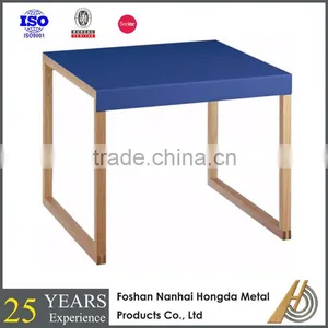 Colorful Wooden Coffee Table With Metal Top thumbnail-4