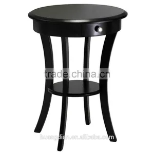 China Furniture Manufacturer Sales Vintage Wooden Round Small Coffee Table thumbnail-1