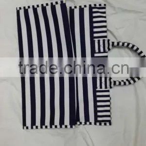 Wholesale Cotton Stripe Women Stripe Canvas Tote Bag , Printing Cotton Tote Beachbags ,women Tote Bag (H81) thumbnail-3