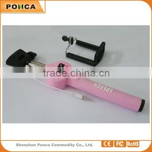 Mini Foldable Cartoon Selfie Stick With Cable, Cute Cartoon Selfie Monopod for Mobile Phone thumbnail-1