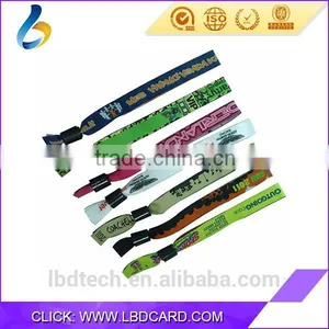 Cheap Price Printed Fudan F08 Woven Wristbands For Event RFID Fabric Wristband thumbnail-2