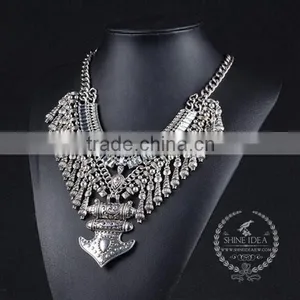 High Quality Vintage Rhinestone Chunky Statement Necklace Tin Alloy Fashion Women Pendant Necklace 6390095 thumbnail-2