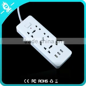 Wearproof Heat Resistant Universal Schuko Outlet Multiple Socket With 3 Usb thumbnail-2