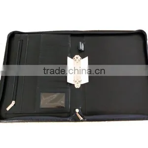 Expanding File Folder With Zipper / Leather Corporate Folder for Meeting / Eco Friendly Ring Binder File Folder thumbnail-1