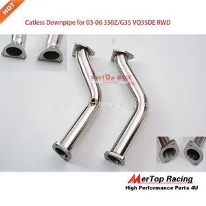 MerTop SS Exhaust Cat-Delete Downpipe Test Pipe для 03 - 06 350Z/G35 VQ35DE RWD (Подходит для: 350Z) thumbnail-2