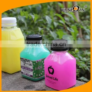 Cold Pressed Juice Recyclable Square Bottles With Safety Cap thumbnail-3