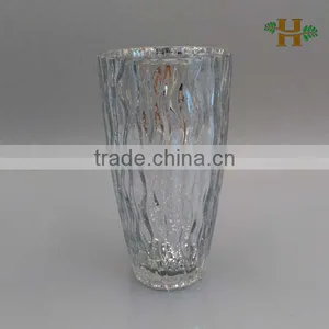 Chinese Manufacturing Silver Sprayed Art Glass Vase thumbnail-1