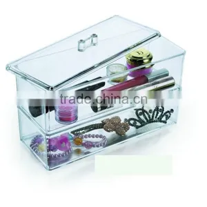 Plastic Cosmetic Organizer,acrylic Make up Organizer, Clear Cube Makeup Organizer thumbnail-1
