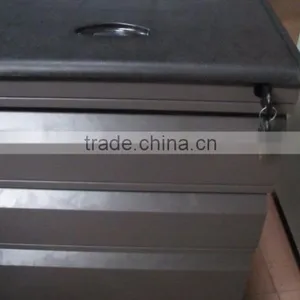 3 Drawers Metal Movable Cabinet Steel Mobile Pedestal With PVC Top thumbnail-2