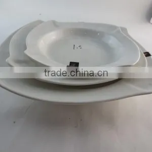 Wholesale White Porcelain Dinner Soup Plate Set Rhombus-Shaped thumbnail-2