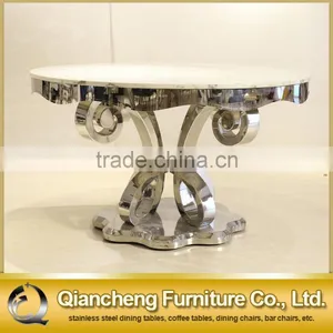 Foshan Furniture Market Round Dining Table Marble From India Stainless Tables Furniture thumbnail-5