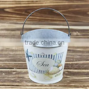 Hot Sales Autumn Sea Design Metal Bucket for Garden Decoration thumbnail-1