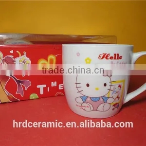 High Quality Hotel White Porcelain Coffee Cups/hello Kitty Mug With PP Spoon thumbnail-1