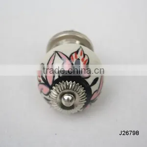 Hand Painted Leaf Patterns Ceramic Knob Available in Other Colour and Patterns thumbnail-1