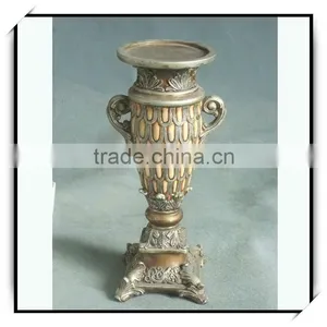 10 Inches Stemmed Resin Bronze Elegant Candle Holders thumbnail-1