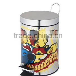 3L Small Cartoon Trash Can With Pedal thumbnail-2