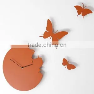 Orange Acrylic Butterfly Wall Clock thumbnail-2