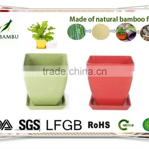 OEM Available No Pollution Antique Bamboo Fiber Flower Pots thumbnail-5