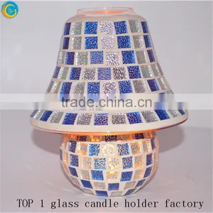 Glass Mosaic Antique Candlestick Holders thumbnail-3