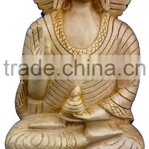 Wooden Buddha Statues/Wood Carving Figures/Art Sculpture-A thumbnail-1