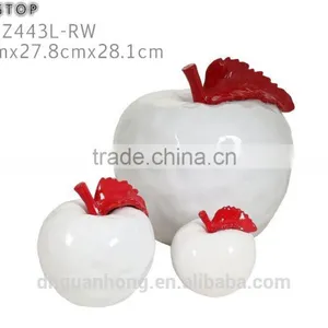 Ceramic White With Red Apple Sculpture for Promotional Gift thumbnail-1