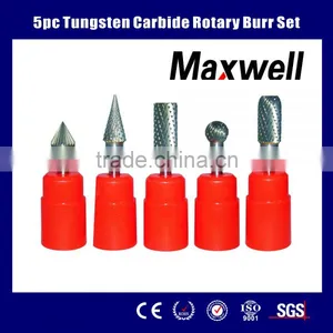 5pc Tungsten Carbide Rotary Burr Set thumbnail-1