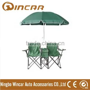 Metal Material and Yes Folded Double Seat Camping Folding Chair With Umbrella thumbnail-1