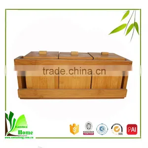 3 Pieces Practical Original Customized Size Bamboo Spice Jar Set thumbnail-1