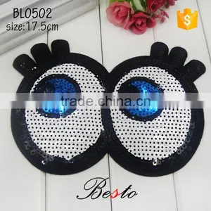 Wholesale Baby Girl Eye Shaped Sew- on Sequin Patch for Shirt thumbnail-1