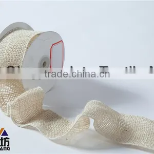 Creative Ideas Wired Burlap Jute Craft Ribbon 3'' *10Y White Color thumbnail-1