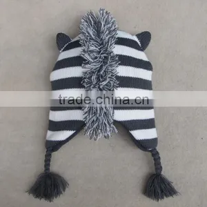 Kid Size Animal Knitted Crochet Earflap Hats thumbnail-5