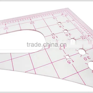 Kearing Brand1.2mmn Thick Sandwich Line Printing 1/4 Plastic Scale Ruler for Fashion Design Garment Measurement #8514 thumbnail-6