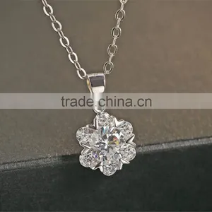 925 Sterling Silver Pendant Women Snowflake Necklace Pendant thumbnail-3