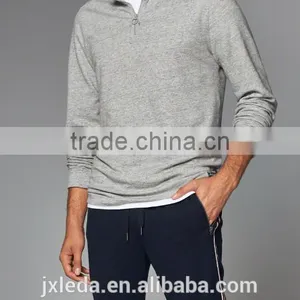 Fashion 100% Cotton Cheap Custom Printed T-shirt Long Sleeve Men Plain t Shirt Tall Tee With a Quarter Zipper Front Neckline thumbnail-1