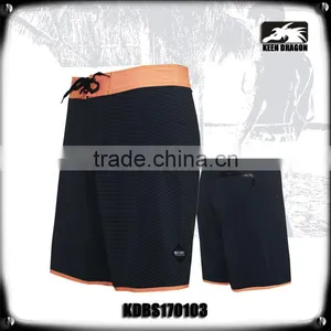 Stripes Printing Surf Board Shorts With Orange Waistband thumbnail-1