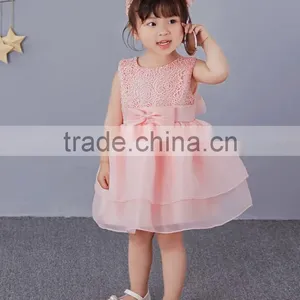 Hot Summer Kids Girls Tutu Dress Baby Girl Bowknot Pink Princess Dress Hollow Birthday Party Dresses First Communion Dress 1-5 Y thumbnail-2