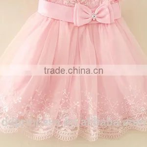Lace Dress Fabric Summer Princess Children Girls Dress With Pink thumbnail-4