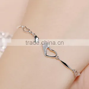 F20086N Hot Sale Latest Silver Painted Heart Bracelet Valentine's Day Jewelry thumbnail-2