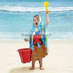 Kids Priate Velour Hooded Towel in Blue/red for Child,custom Cotton Hooded Baby Bath Towel thumbnail-1