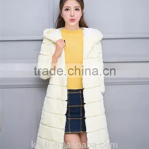 Rex Rabbit Fur Coat With Hood Thick Real Rabbit Fur Coat Winter Jacket for Women Genuine Fur Coat Customize Female Clothing thumbnail-3