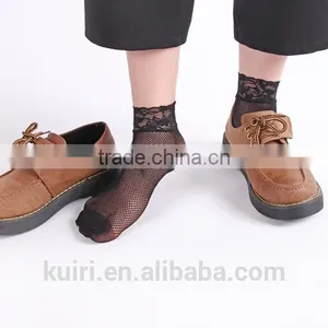 WS-33 Women Lace Ruffle Ankle Sock Soft Comfy Sheer Silk Cotton Elastic Mesh Knit Frill Trim Transparent Women's Socks thumbnail-4